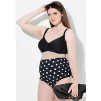 Ulla Popken Bikinislip Badeslip Punkte breiter Stretch-Einsatz Schwangerschaft