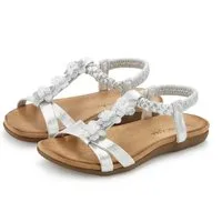 LASCANA Sommerschuh, Sandalette, offener Schuh, Sandale mit eleganten Schmucksteinchen und elastischem Riemchen
