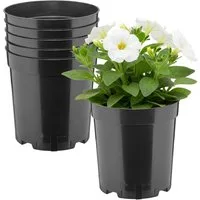 Garronda Blumentopf rund hoch Kunststoff mit Drainagelöchern Pflanztopf für GD-0203 (5 St., 5er Set)
