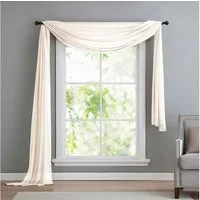 Gardinenbox Freihanddeko (1 St), ohne, transparent, Voile, Uni Volant Transparent Polyester 600cm 140cm