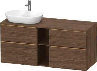 Duravit D-Neo Konsolenwaschtischunterbau wandhängend Nussbaum dunkel Matt 1400x550x664 mm - DE4970L0 DE4970L04210000