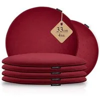 AMPARA Stuhlkissen rund 33 cm - 4er Set - für Stuhl, Bank, Lounge etc., Rutschfest