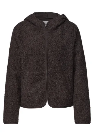 Street One - Teddyjacke mit Kapuze braun - Gr. - 40