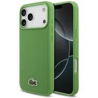 Lacoste Handyhülle iPhone 17 Pro Max Iconic Petit Pique grün Logo Krokodil Magsafe 6,9 Zoll, Kantenschutz