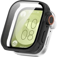 Wigento Smartwatch-Hülle Für Huawei Watch Fit 3 Schutz Hülle Case Tasche + H9 Hart Glas Schwarz