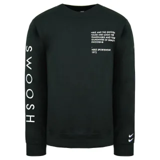 Nike Swoosh Long Sleeve Crew Neck Schwarze Herren Pullover Cu4035 010