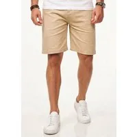 behype Chinoshorts Kurze Hose mit Stretch inkl. Gürtel für Herren Regular-Fit Sommershorts mit Elasthan-Anteil Bermuda