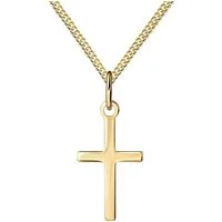 JEVELION Kreuzkette Taufkreuz Kreuz-Anhänger aus 585 Gold 14 Karat / 14k (Goldkreuz, für Kinder - Mädchen), Mit Kette - Länge wählbar 36 - 70 cm. Made in Germany
