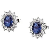Firetti Paar Ohrstecker Schmuck Geschenk Silber 925 Ohrschmuck Ohrringe Lady D Diana Royal, mit Glasstein, Zirkonia (synth)