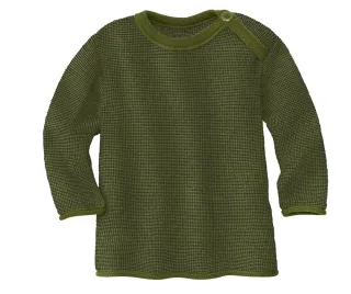 Disana Melange-Pullover 62/68 oliv-anthrazit