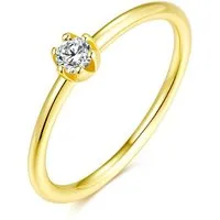 Lisandra Scott Silberring Ring mit weißem Stein 925 Silber, Verlobungsring Solitär-Ring Damen, Sag mehr als Worte – mit einem Ring, der für sich spricht.