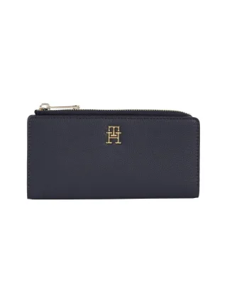 Tommy Hilfiger - Große Reißverschluss-Brieftasche mit Monogramm blau - Gr. - OS