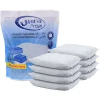 Spetebo Luftentfeuchter 8x Luftentfeuchter Nachfüllbeutel je 450g, Raumentfeuchter mit Auffangschale und Nachfüllbeutel