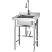 GarveeMore Küchenspüle Gewerbliche Edelstahl Versorgungsbecken Einzelfach
