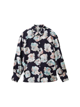 Tom Tailor - Gemusterte Bluse tie dye flower design - Gr. - 38