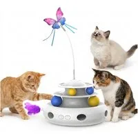 Vashoy Tier-Intelligenzspielzeug Elektrisches Katzenspielzeug, ABS, stabileres Haustier-Smart-Spielzeug (3-tlg) Infrarot-Umweltschutz und stabileres Haustier-Smart-Spielzeug