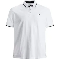 Jack & Jones Poloshirt + Fit Polo JJEPAULOS Sommer Pique für (1-tlg) Baumwolle Slim fit Polokragen Kurzarm unifarben wärmend
