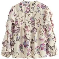 LAURA ASHLEY Langarmbluse Laura Ashley Langärmelige Bluse mit Rüschen (1-tlg)