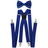 axy Hosenträger Herren Hosenträger mit Fliege Set (2-St., 2er Set) 4 Stabile Clips X-Form 2,5cm Breit verstellbar und elastisch
