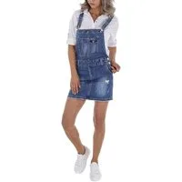 Ital-Design Bleistiftrock Damen Freizeit (80610534) Destroyed-Look Stretch Jeansrock in Blau