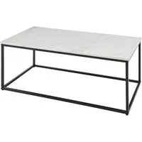 Stolkom Sp.z.o.o. Couchtisch TAURI, Weiß, Schwarz, Marmor, Metall, Tischplatte aus Marmor, B 120 x H 46 x T 60 cm