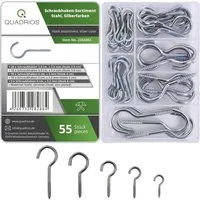 Quadrios Schraubhaken Quadrios 22SA052 Schraubhaken-Sortiment Silber 55 Teile 55 St.