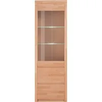 OTTO home Vitrine SILKEBORG75, Tür mit Glaseinsatz, Türanschlag wechselbar rechts/links. B/T/H: 60/35/190cm, Kernbuche teilmassiv geölt, 5 Fächer, Griffmulden