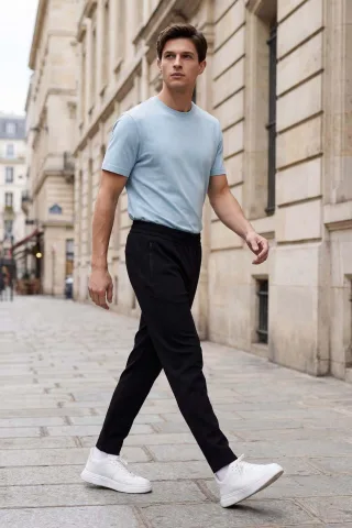 Herren Jogginghose aus einfarbigem Sweatstoff