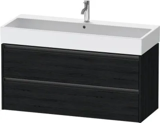 Duravit Ketho.2 Waschtischunterbau wandhängend Eiche Schwarz Matt 1184x460x549 mm - K25279016160000 K25279016160000