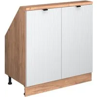 Vicco Kommode Rion, Weiß Riffel, 80 x 81.6 cm mit 2 Türen (1 St)