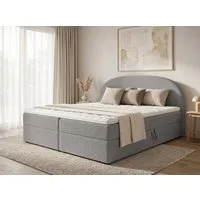 Sofnet Boxbett Cloud (mit zwei Bettkästen, Bonell-Matratze und Topper), Doppelbett, Polsterbett mit Kopfteil, Boxspringbett, Bouclé-Stoff