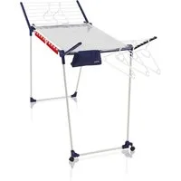 Leifheit Wäscheständer Standtrockner Pegasus 200 Solid Deluxe Mobile, 20m Trockenlänge, 107cm Flügelhöhe, mobil mit Rollen, Kleinteilehalter