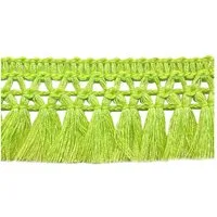 maDDma Webband 1m Fransenborte 32mm Meterware Quastenborte Zierborte Borte Farbwahl, limette