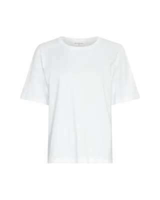 msch copenhagen - MSCHJeanitta Organic Tee EMB Bright White - Gr. - XL