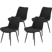 HELA Drehstuhl Vierfußstuhl BERGEN (Set, 4 St), Esszimmerstuhl, XL-Sitzbreite, 360° drehbar