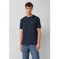s.Oliver Kurzarmshirt T-Shirt T-Shirt in Flammgarnstruktur mit Brusttasche
