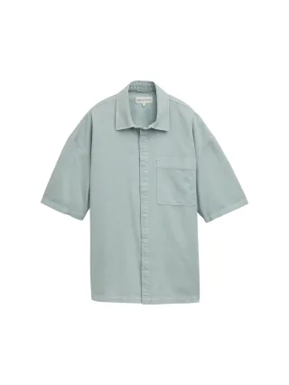 Denim Tom Tailor - Overshirt Hemd mit kurzen Ärmeln light ice blue - Gr. - L
