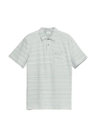 s.Oliver Red Label - Poloshirt mit Strukturstreifen weiß - Gr. - M