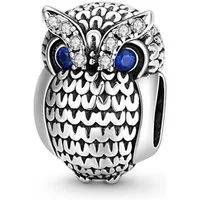 Gnoce Bead Gnoce Charm Eule FLC132 Silber