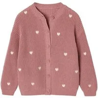 vertbaudet Strickjacke Mädchen Strickjacke mit kleinen Stickereien Knopfverschluss