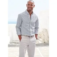 John Devin Langarmhemd Regular Fit Streifenhemd mit Button-down-Kragen, aus reiner Baumwolle