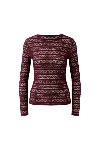 Oui - Langarmshirt Spitze bramble berry - Gr. - 36