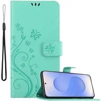 Cadorabo Handyhülle für Samsung Galaxy S25 Hülle Samsung Galaxy S25, Hülle Schutzhülle Blumen Flower mit Standfunktion Kartenfach Magnet