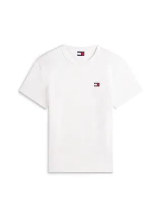 Tommy Jeans - Tommy Badge T-Shirt mit Rundhalsausschnitt weiß - Gr. - XL