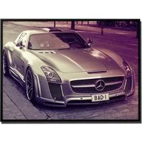 Sinus Art Leinwandbild 105x75cm Leinwandbild Petrol Auto Mercedes-Benz