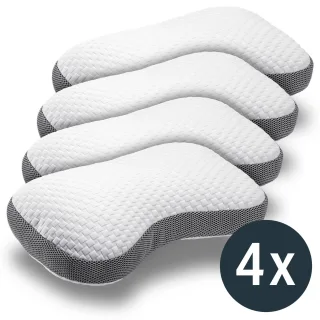 4 x Sleezzz Premium Viskoelastik Kontur Kissen Schmetterling 36 x 60 cm mit hautsympathischem Doppeltuch-Bezug