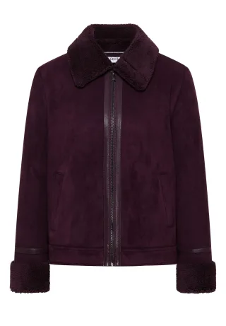 CECIL - Veloursjacke eggplant red - Gr. - M