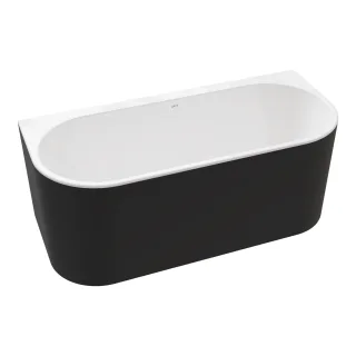 VitrA Geo Badewanne back to wall ovale Form 165 x 75 cm mit verdecktem Schwarz Matt,65410006028 65410006028