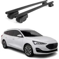 OMAC Dachträger Gepäckträger für Ford Focus Turnier C519 2018-2025 ABE Schwarz 2x (2-St), Wasserbeständig,Abnehmbar,Multifunktional,Leichtgewichtig