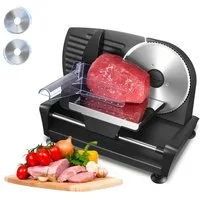 FOHERE Allesschneider Multifunktions-Allesschneider, 200W mit 2 Edelstahlklingen 190 mm, 200 W, Innenliegender Schalter und rutschfester Saugnapf